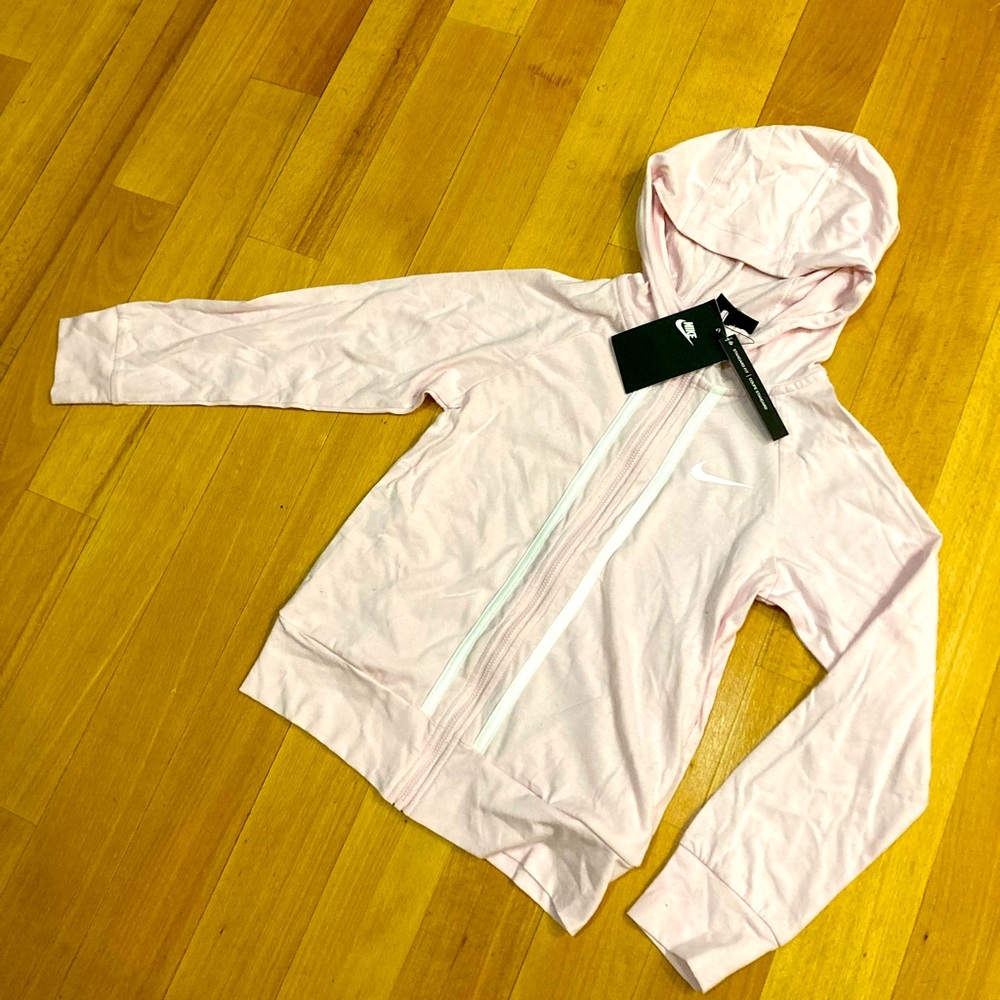 Kids Nike lightweight pink zip hoodie NWT